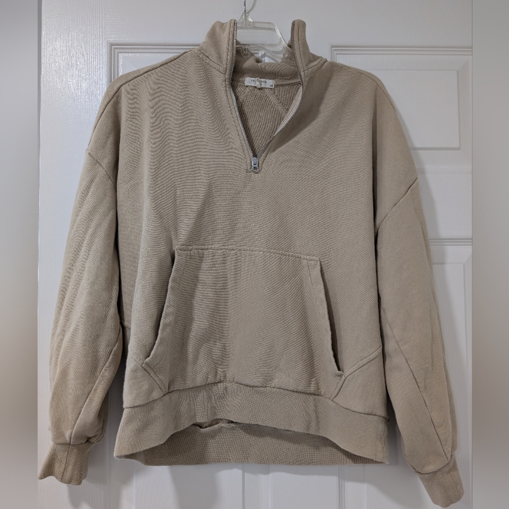 Rag & Bone Cozy Beige Quarter-Zip Pullover